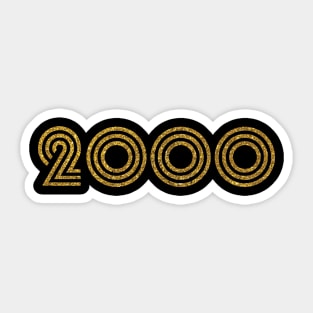 2000 Birth Year Glitter Effect Sticker